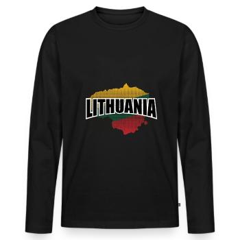 Lituanie UE - T-shirt manches longues Premium bio Homme - noir - Devant - Nico (187cm)