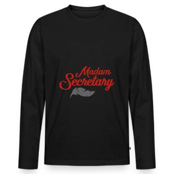 Secretary - Men's Premium Organic Long Sleeve Shirt - black - Front - Nico (187cm)