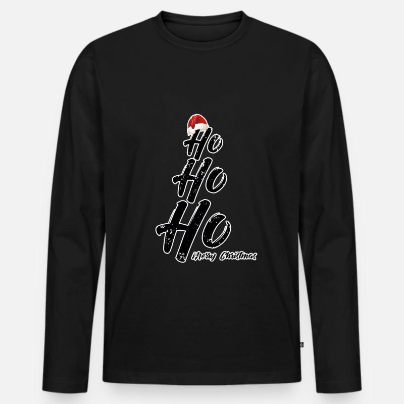 Weihnachten - Männer Premium Bio Langarmshirt - Schwarz
