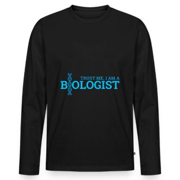 biology - Men's Premium Organic Long Sleeve Shirt - black - Front - Nico (187cm)