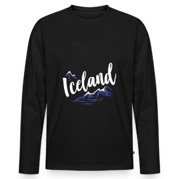 Iceland - Men's Premium Organic Long Sleeve Shirt - black - Front - Nico (187cm)