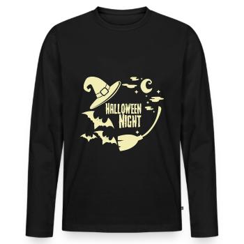 Halloween - Men's Premium Organic Long Sleeve Shirt - black - Front - Nico (187cm)