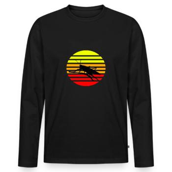 Grasshopper Grasshopper Retro Vintage - Men's Premium Organic Long Sleeve Shirt - black - Front - Nico (187cm)