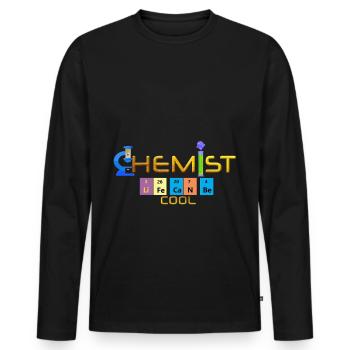 chimiste - T-shirt manches longues Premium bio Homme - noir - Devant - Nico (187cm)