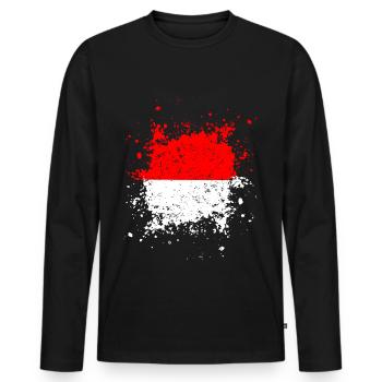 Monaco - Männer Premium Bio Langarmshirt - Schwarz - Vorne - Nico (187cm)