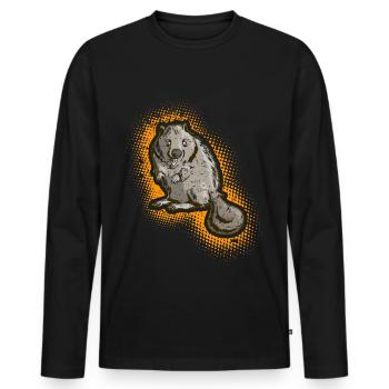 Bieber - Männer Premium Bio Langarmshirt - Schwarz - Vorne - Nico (187cm)