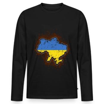 Ukraine - Men's Premium Organic Long Sleeve Shirt - black - Front - Nico (187cm)