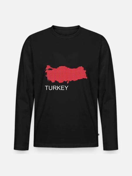 Türkei - Männer Premium Bio Langarmshirt - Schwarz