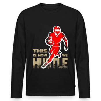 American Football - Männer Premium Bio Langarmshirt - Schwarz - Vorne - Nico (187cm)
