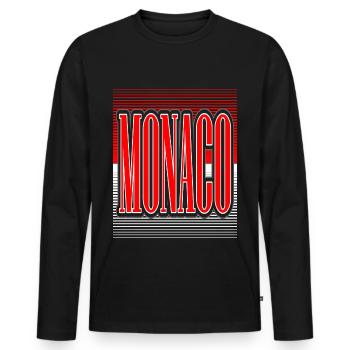 monaco - Männer Premium Bio Langarmshirt - Schwarz - Vorne - Nico (187cm)