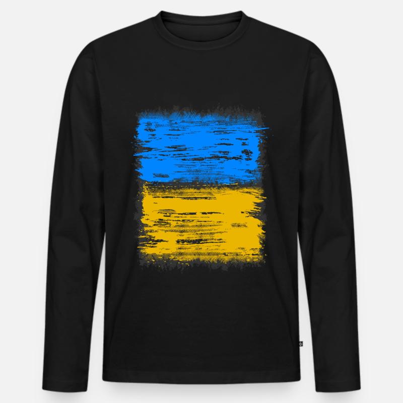 ukraine - Männer Premium Bio Langarmshirt - Schwarz