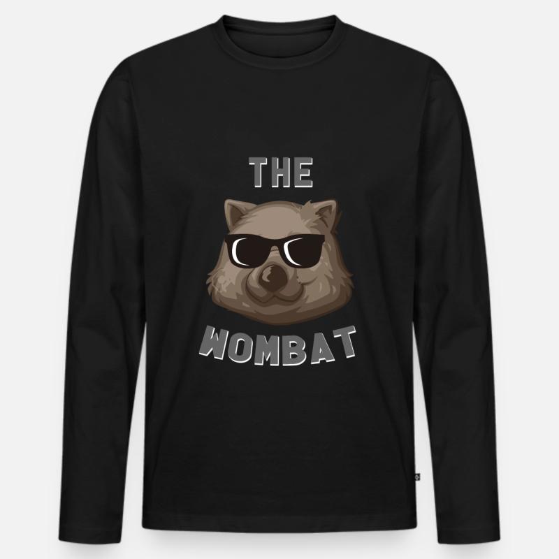wombat - Männer Premium Bio Langarmshirt - Schwarz