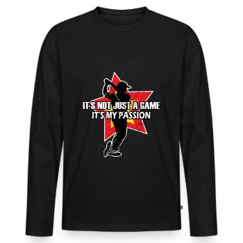 Golf - Golfen - Golfer - Männer Premium Bio Langarmshirt - Schwarz - Vorne - Nico (187cm)