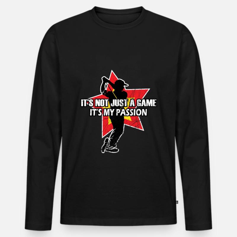 Golf - Golfen - Golfer - Männer Premium Bio Langarmshirt - Schwarz