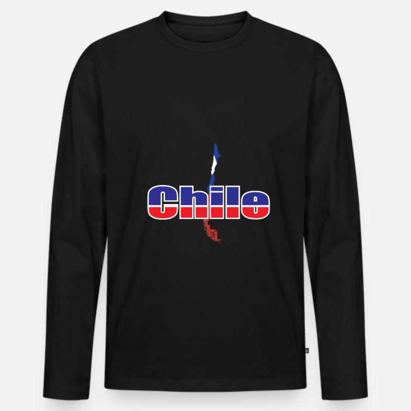 Chile - Männer Premium Bio Langarmshirt - Schwarz