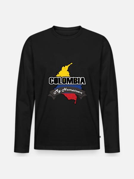 Kolumbien - Männer Premium Bio Langarmshirt - Schwarz
