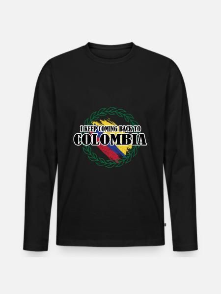 Kolumbien - Männer Premium Bio Langarmshirt - Schwarz