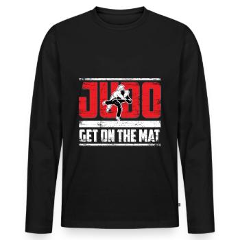 judo - T-shirt manches longues Premium bio Homme - noir - Devant - Nico (187cm)
