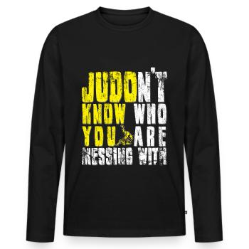 Judo - Männer Premium Bio Langarmshirt - Schwarz - Vorne - Nico (187cm)