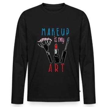 Makeup artist - Men's Premium Organic Long Sleeve Shirt - black - Front - Nico (187cm)
