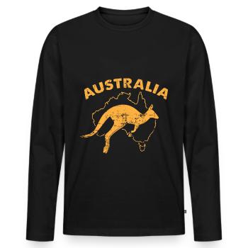 Australie - T-shirt manches longues Premium bio Homme - noir - Devant - Nico (187cm)