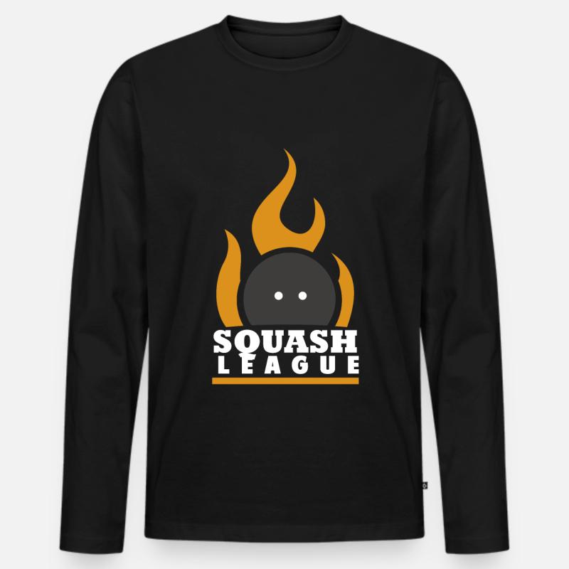 SQUASH - Männer Premium Bio Langarmshirt - Schwarz