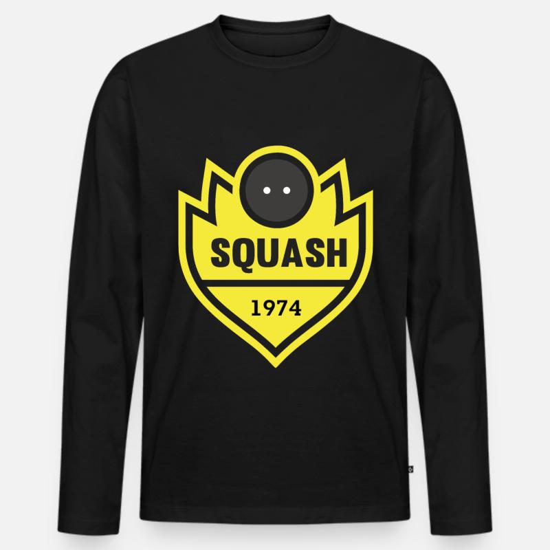 SQUASH - Männer Premium Bio Langarmshirt - Schwarz