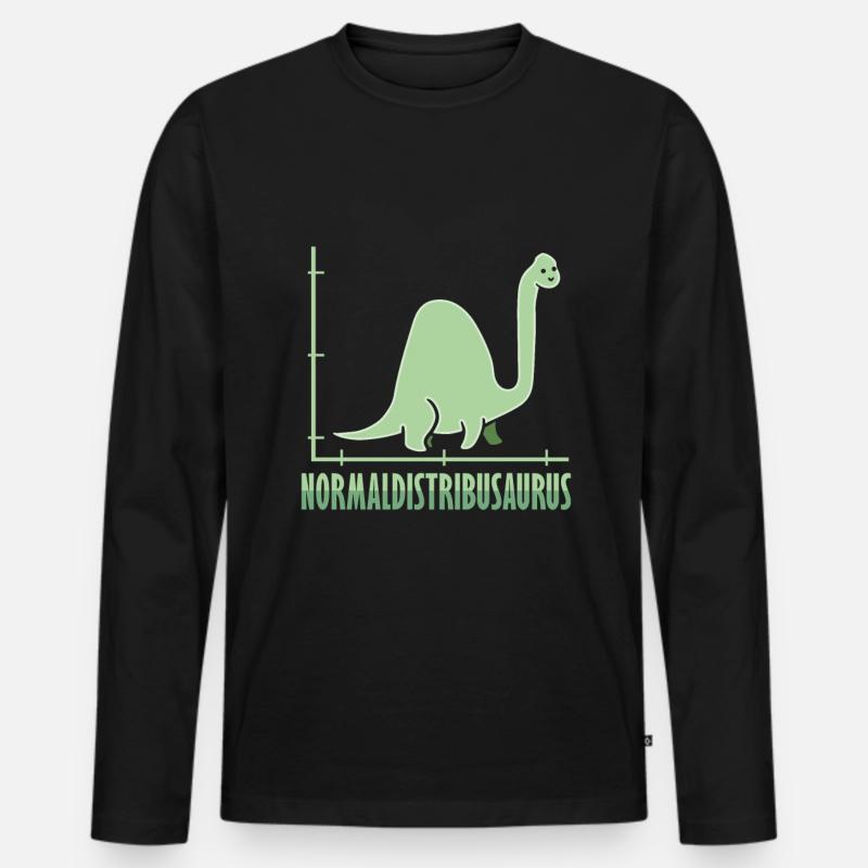 Dinosaurier Mathe Pythagoras Mathematiker - Männer Premium Bio Langarmshirt - Schwarz