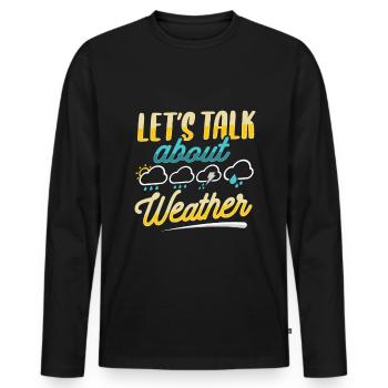 Météorologue Météo - T-shirt manches longues Premium bio Homme - noir - Devant - Nico (187cm)