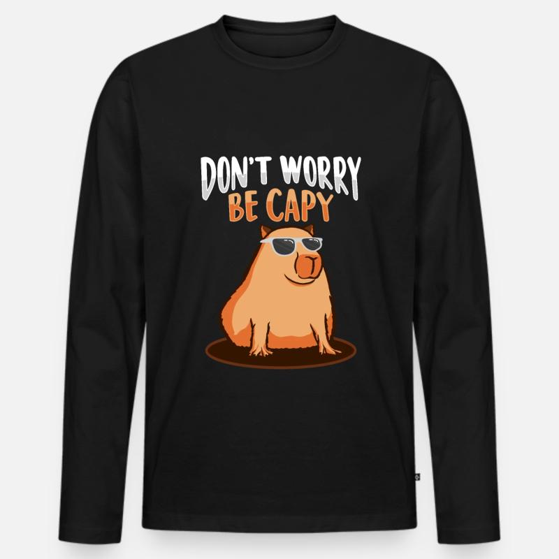 Capybara - Männer Premium Bio Langarmshirt - Schwarz