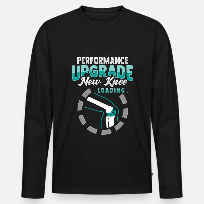 Künstliches Knie - Männer Premium Bio Langarmshirt - Schwarz