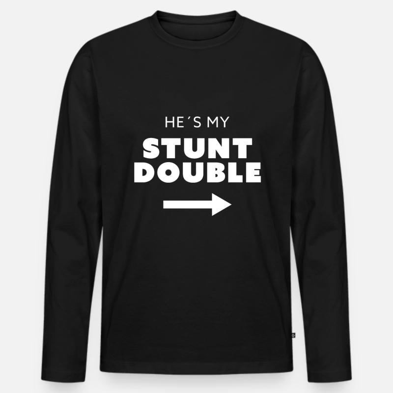 Passendes Zwillingsoutfit eineiige Zwillinge - Männer Premium Bio Langarmshirt - Schwarz