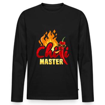Chili Master - Männer Premium Bio Langarmshirt - Schwarz - Vorne - Nico (187cm)