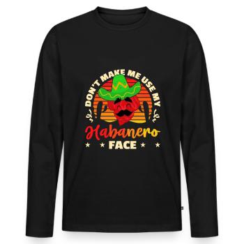 Cuisine mexicaine Habanero Chili Amateurs - T-shirt manches longues Premium bio Homme - noir - Devant - Nico (187cm)