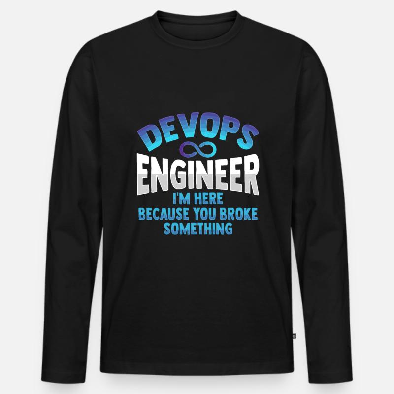 Sys-Admin Developer Devops Engineer - Men's Premium Organic Long Sleeve Shirt - black
