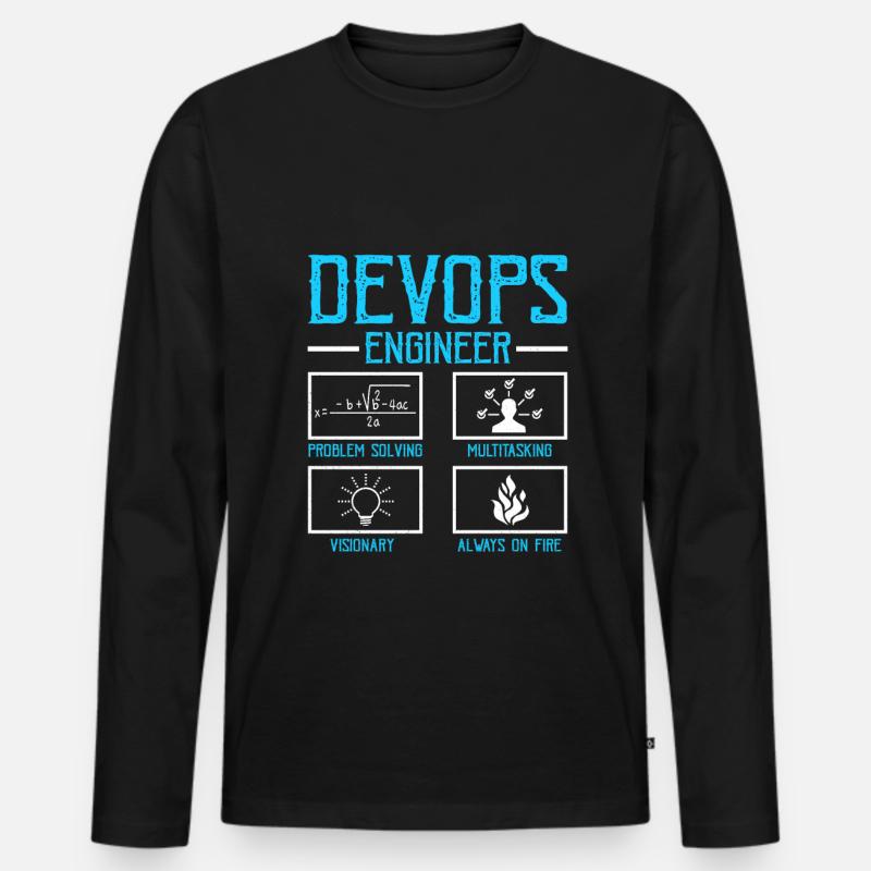 Développeur Devops Sys-Admin - T-shirt manches longues Premium bio Homme - noir