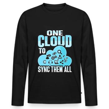Administrateur Cloud Devops - T-shirt manches longues Premium bio Homme - noir - Devant - Nico (187cm)