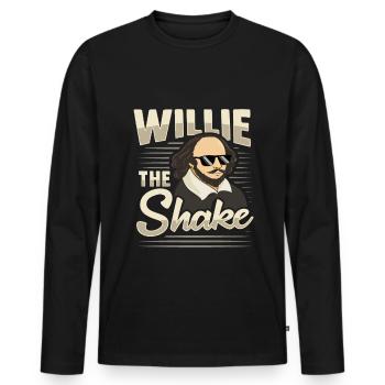 Willi the Shake Shakespeare Literature - Men's Premium Organic Long Sleeve Shirt - black - Front - Nico (187cm)