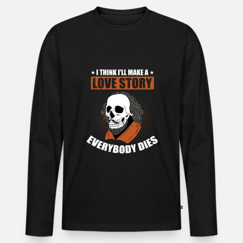 William Shakespeare - Männer Premium Bio Langarmshirt - Schwarz