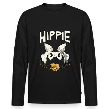 Articulation de la hanche hippie - T-shirt manches longues Premium bio Homme - noir - Devant - Nico (187cm)