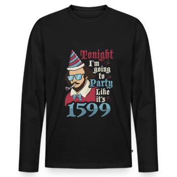 William Shakespeare Théâtre Littérature - T-shirt manches longues Premium bio Homme - noir - Devant - Nico (187cm)