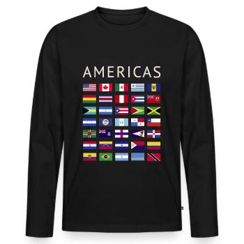 Country flags Americas National Flags America - Men's Premium Organic Long Sleeve Shirt - black - Front - Nico (187cm)