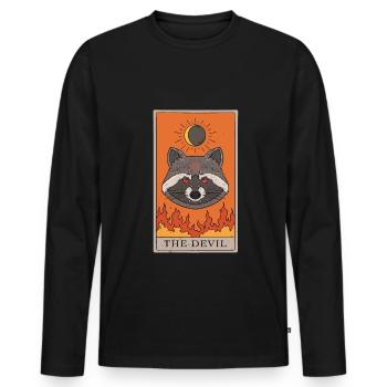 Raccoon Devil Tarot Card Tarot - Men's Premium Organic Long Sleeve Shirt - black - Front - Nico (187cm)
