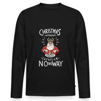 Christmas without Lutefisk? NoRway Design - Men's Premium Organic Long Sleeve Shirt - black - Front - Nico (187cm)