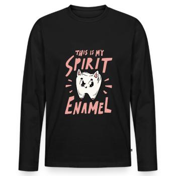 Tooth enamel dental technician - Men's Premium Organic Long Sleeve Shirt - black - Front - Nico (187cm)