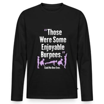 Burpees Girl Design for Aerobic Woman - Men's Premium Organic Long Sleeve Shirt - black - Front - Nico (187cm)