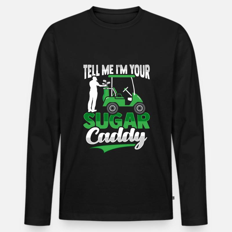 Golf Caddy - Männer Premium Bio Langarmshirt - Schwarz