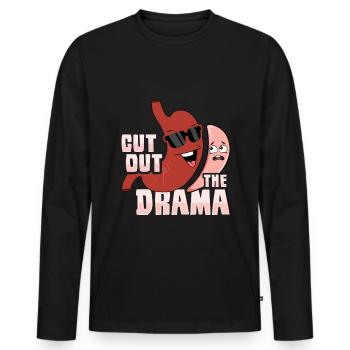Bastric Sleeve - Schluss mit dem Drama für die Gen - Männer Premium Bio Langarmshirt - Schwarz - Vorne - Nico (187cm)