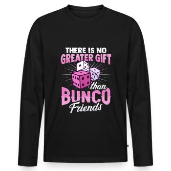 Es gibt kein größeres Geschenk als Bunco-Freunde D - Männer Premium Bio Langarmshirt - Schwarz - Vorne - Nico (187cm)