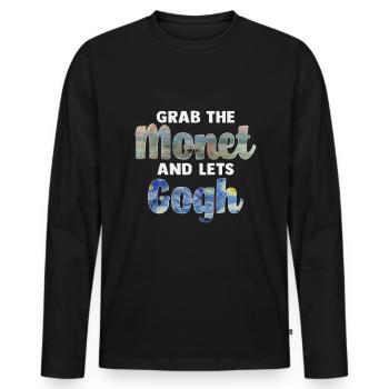 Van Gogh Kunst - Männer Premium Bio Langarmshirt - Schwarz - Vorne - Nico (187cm)